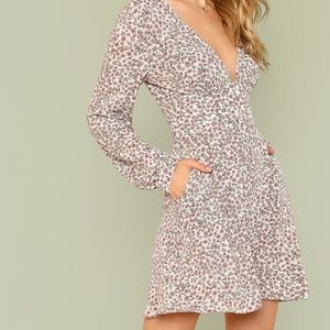 Deep V Neck Flare Dress sz medium